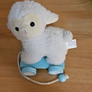 TELEFLORA STUFFED SHEEP LAMB  PLUSH PULL A LONGBWOOD WAGAN